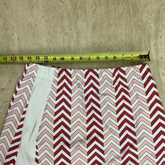 J.McLaughlin‎ Skort Chevron Print Pink Red White Golf Casual Active Medium - Picture 8 of 10